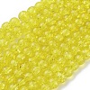 Spray Painted Crackle Glass Beads Strands CCG-Q001-8mm-04-2
