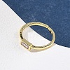 Rectangle Brass with Glass Cuff Rings for Women RJEW-Z111-05G-5