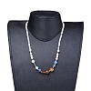 Natural & Synthetic Gemstone Beaded Necklaces NJEW-JN02454-02-4