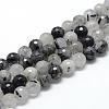 Natural Black Rutilated Quartz Beads Strands G-R447-6mm-03-1