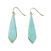 Synthetic Turquoise Dangle Earrings EJEW-P145-03G-1