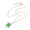 Dyed Natural Malaysia Jade Shamrock Pendant Shamrock Necklaces NJEW-JN05102-02-4