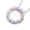 Brass Micro Pave Cubic Zirconia Pendant Necklaces NJEW-O105-01B-P-2