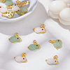 12Pcs 2 Colors Alloy Enamel Pendants FIND-LP0002-70-1
