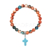 Unisex Synthetic Mixed Stone Bracelets BJEW-JB13626-2