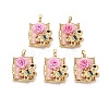 Brass Enamel Pendants KK-SZC0009-12G-01-1