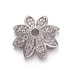 Brass Micro Pave Cubic Zirconia Bead Caps ZIRC-E158-12P-1