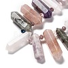 Natural Amethyst & Rose Quartz & Quartz Crystal & Blue Spot Jasper & Lepidolite & Labradorite Beads Strands G-H247-06A-2