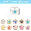 60Pcs 10 Colors Plating Acrylic Cabochons MRMJ-SC0001-46-2