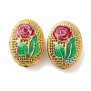Rack Plating Brass Enamel Beads KK-P276-26C-02G-1