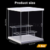 3-Tier Transparent Acrylic Minifigures Display Case ODIS-WH0043-68B-2