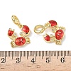 Brass Enamel Red Crab European Dangle Charms KK-L256-41B-G-3