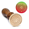 Brass Wax Seal Stamp with Handle AJEW-WH0184-1146-5