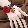 Gothic Style Retro Alloy Lace Flower Link Rings Bracelets for Women WG15940-06-1