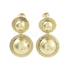 Half Round Brass Dangle Stud Earrings EJEW-Q811-04G-1