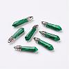 Synthetic Malachite Pointed Pendants G-P309-10-1