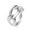 Adjustable Brass Curb Chains Shape Ring for Women RJEW-L100-025P-1
