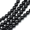 Synthetic Black Stone Bead Strands G-R345-8mm-35-1-1