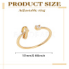 1Pc Letter Brass Rhinestone Open Cuff Rings for Women AJEW-LP0004-47G-G-2