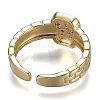 Brass Micro Pave Clear Cubic Zirconia Cuff Rings RJEW-H538-02G-W-2