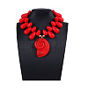 Ocean Plastic Shell Shape Pendant Teardrop Beaded Necklaces for Women FS-WG4B22D-06-2