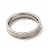 Non-Tarnish 201 Stainless Steel Grooved Finger Ring Settings STAS-P323-11P-2
