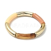 Acrylic Curved Tube Beaded Stretch Bracelet for Women BJEW-JB08438-02-1