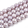 Electroplate Opaque Glass Beads Strands GLAA-T032-P8mm-AB07-1