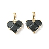 Brass Micro Pave Cubic Zirconia Charms KK-L208-03G-03-2