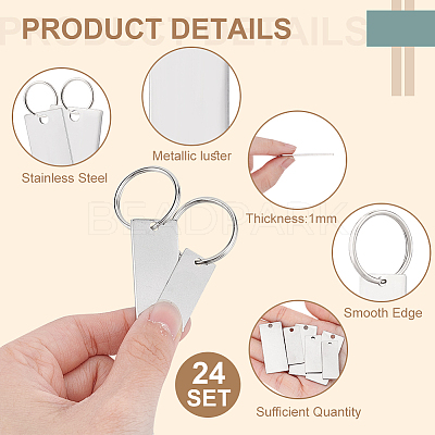 DIY Stamping Blank Tag Keychain Making Kit DIY-BC0009-42-1