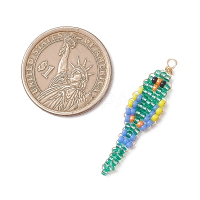 Glass Seed Beaded Pendants PALLOY-MZ01239-02-1