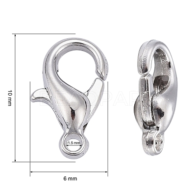 Zinc Alloy Lobster Claw Clasps X-E103-1