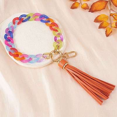 Chain Link Wristlet Keychain HJEW-SW00014-07-1