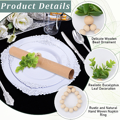6Pcs PVC Leaf Napkin Rings AJEW-GF0011-03C-1