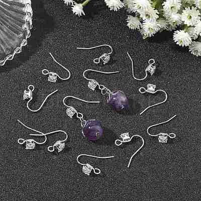 SHEGRACE Brass Pave Cubic Zirconia Earring Findings XGRQ4S784-741P-1