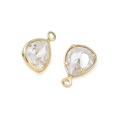 Brass Pave Clear Cubic Zirconia Charms CU-CBAD360-01G-02-1