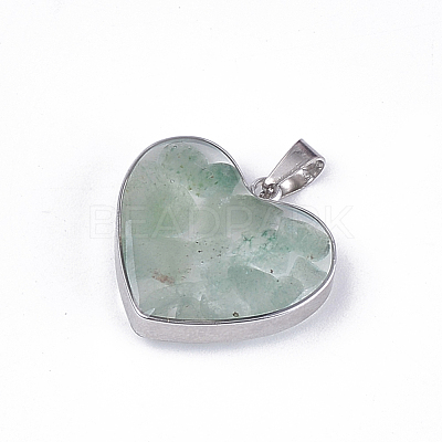 Natural Green Aventurine Pendants STAS-T043-01I-1