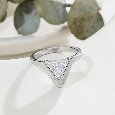 304 Stainless Steel & Cubic Zirconia Finger Rings WGD9E62-02-1