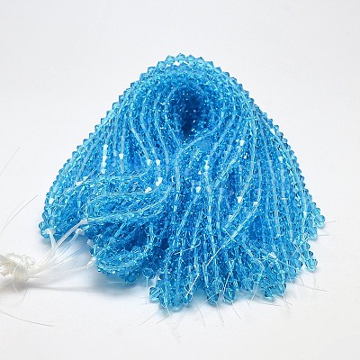 Imitate Austrian Crystal Bicone Glass Beads Strands GLAA-F029-4x4mm-19-1