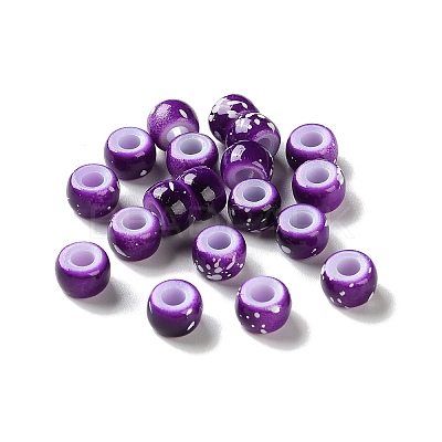 Spray Painted ABS Plastic European Beads KY-G033-01A-07-1