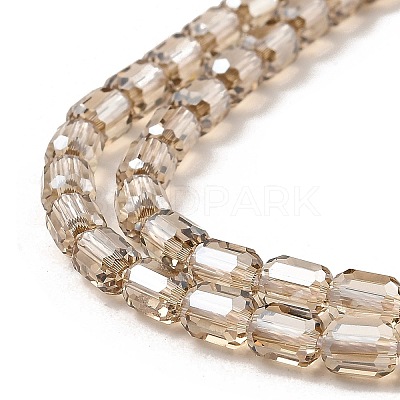 Electroplate Transparent Glass Beads Strands GLAA-C029-02A-07-1