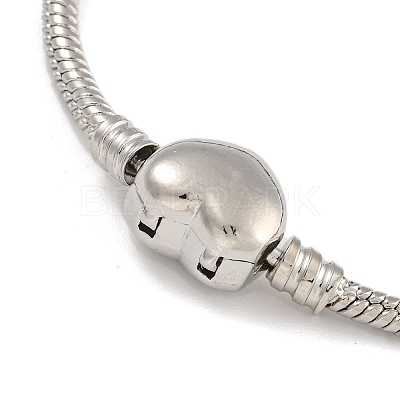 2.5mm Brass European Style Round Snake Chain Bracelets for Jewelry Making BJEW-P338-02P-1
