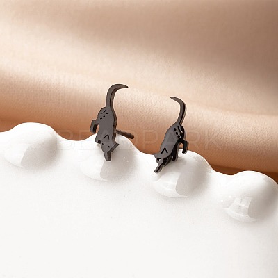 Stainless Steel Small Animal Stud Earrings for Women PW-WG5B49B-20-1