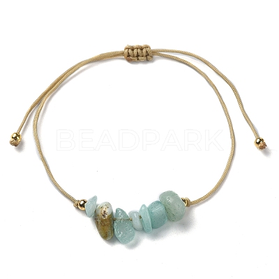 Natural Amazonite Chips Braided Bead Bracelets BJEW-JB09851-05-1