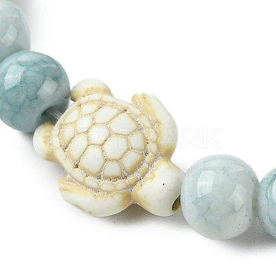 Synthetic Turquoise Beaded Stretch Bracelets for Women BJEW-TA00574-02-1