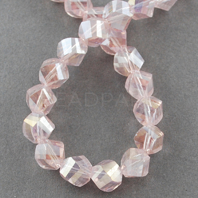 Electroplate Glass Beads Strands X-EGLA-R031-4mm-01-1
