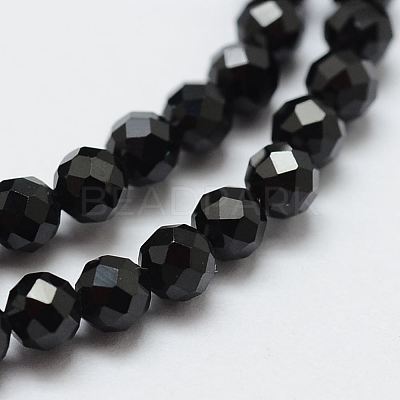 Natural Black Spinel Beads Strands X-G-E366-07-4mm-1