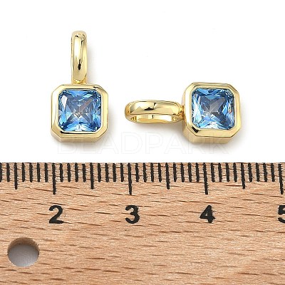 Brass Micro Pave Cubic Zirconia Charms KK-G555-21G-11-1