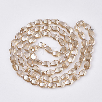 Electroplate Transparent Glass Beads Strands EGLA-T020-05B-1