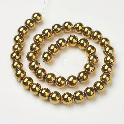 Non-Magnetic Synthetic Hematite Beads Strands G-G091-10mm-1-1